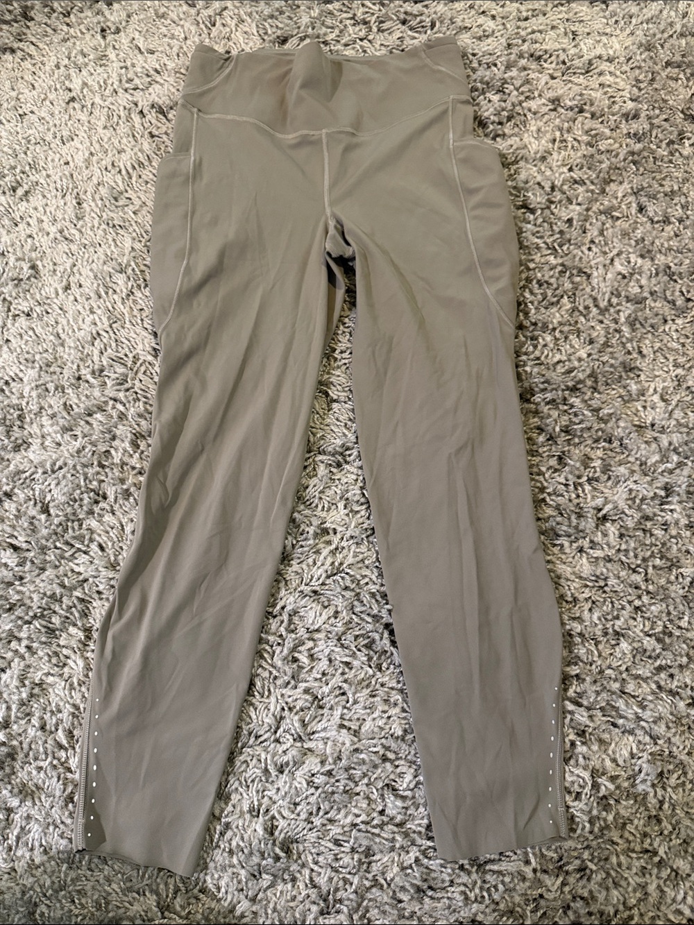 lululemon athletica Olive-Grey High-Rise Leggings 23” With Pockets Size 8